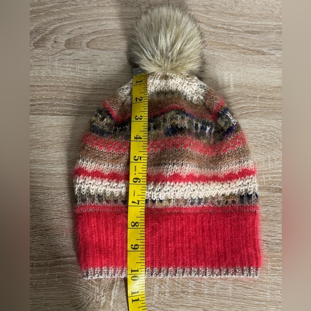 Juicy Couture Women One Size Multi-Colored Knit Wool Blend Beanie Hat Pom-Pom - Picture 8 of 13